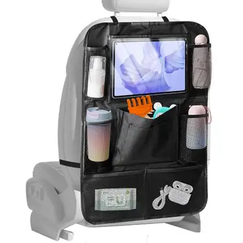 Органайзер для спинки автокресла, сумка для заднего сиденья автомобиля с несколькими карманами, складной органайзер с прозрачным карманом, переноска для автомобильного сиденья
