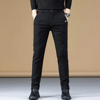 Осенне-зимние деловые повседневные брюки 2023, мужская мода, удобные и простые деловые легкие брюки в индивидуальном стиле