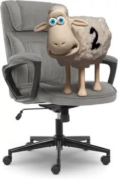 Офисное кресло с эргономичной компьютерной обивкой, многослойные подушки для тела, контурная поясничная зона, Основание, Ткань, черный / серый
