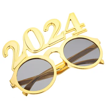 Очки 2024, фотоподарки, реквизит для выступлений, забавные танцы, пластиковый номерной знак, очки для вечеринки на ПК, Новый год