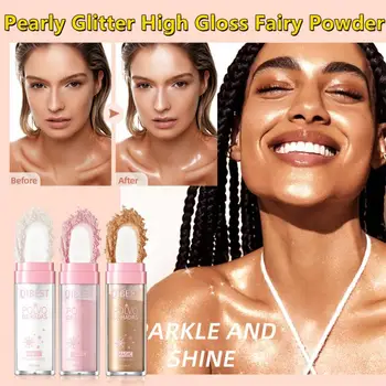Перламутровый блестящий хайлайтер Fairy Powder High Gloss Shimmer Highlighting Powder Натуральное стерео осветление для лица и всего тела