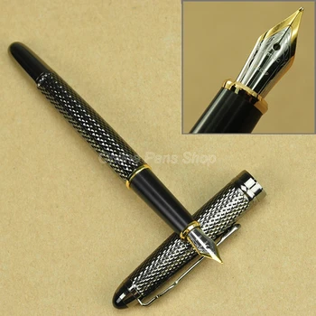 Перьевая ручка Jinhao Black Metal с перьевым наконечником 0,5 мм, профессиональная ручка для письма JFP005