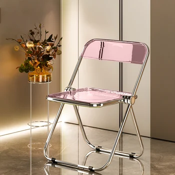 Пластиковые обеденные стулья с напольными ножками в скандинавском стиле, современный Минималистичный Дизайнерский Туалетный столик, Прозрачный стул, Офисные Уличные Шезлонги, мебель