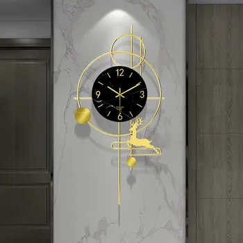 Поворотные часы Настенные часы Гостиная Домашние Креативные Немые Часы Настенные Крыльцо Атмосферные Настенные часы