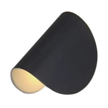 Поворотный черный корпус из кованого железа, современный простой настенный светильник для спальни (белый свет)