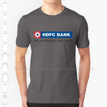 Повседневная футболка Hdfc Bank с рисунком высшего качества из 100% хлопка