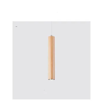 Подвесной светильник Светодиодная художественная люстра для декора комнаты с длинной трубкой в скандинавском японском стиле Простой потолок из массива дерева на кухне Одинарный