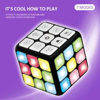 Портативная электронная игра-кубик с 9 клавишами для мозга С легкой музыкой, 7 функций, игрушка-кубик для пальцев, детские развивающие игрушки