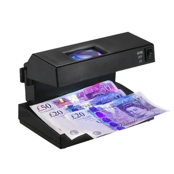 Портативный настольный детектор фальшивых банкнот, наличная валюта, проверка банкнот, заметок, поддержка ультрафиолета и лупы