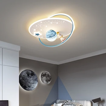 Потолочный светильник для кабинета в спальне Astronaut Planet для современных мальчиков и девочек, светодиодные потолочные светильники для детской комнаты Nordic Creative