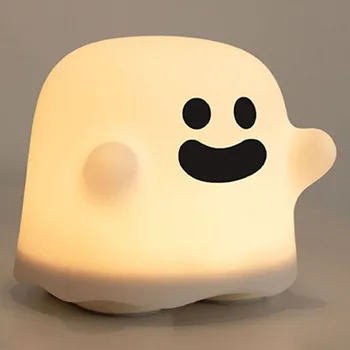 Прикроватная лампа Ghost Cute с USB зарядкой, силиконовый атмосферный свет, мягкий свет, многофункциональные креативные подарки для детей