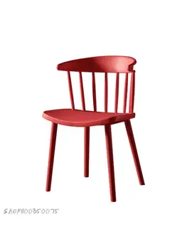 Простой и современный скандинавский Виндзорский стул Пластиковый обеденный стул с утолщенной спинкой Креативный дизайнерский стул для отдыха