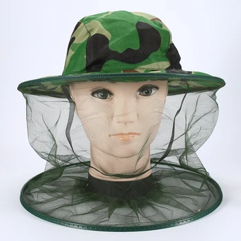Противомоскитная камуфляжная сетка для пчеловодства, шляпа, защита для лица, сетка от комаров, сетка для головы, уличная сетка для сада
