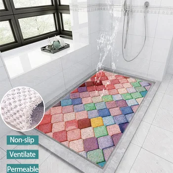 Противоскользящий дышащий коврик для двери в ванную, душевую, полый коврик для ног с несколькими спецификациями, водопроницаемый полый коврик для ног из ПВХ