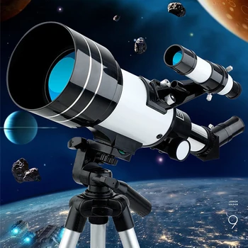 профессиональный Астрономический Телескоп начального уровня 70300 со штативом, Монокуляр для наблюдения за Луной, Птицами, Детский подарок, адаптер для телефона