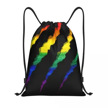 Разорванный и измельченный рюкзак на шнурке для ЛГБТ, Женский Мужской Спортивный рюкзак для спортзала, переносная сумка для тренировок GLBT Gay Lesbian Pride.