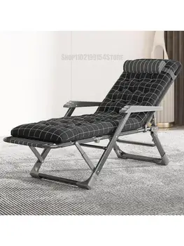 Раскладное кресло для обеденного перерыва, летнее офисное кресло для сна, пляжное кресло для отдыха на балконе, ленивый стул со спинкой, пляжный стул