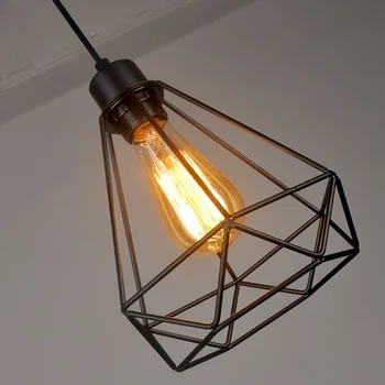 Ретро Моделирующий железный абажур Ресторанная Подвесная лампа Промышленная Черная Подвесная лампа Креативный светильник для коридора