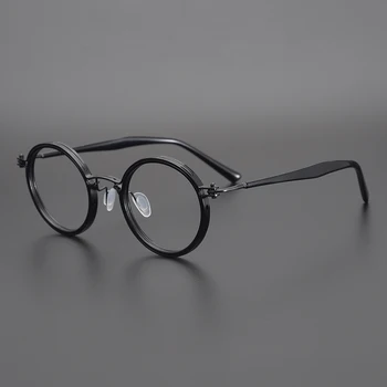 Ретро оправа для очков мужчины Японский дизайнерский бренд круглые оптические очки Близорукость Пресбиопия женщины винтажные очки по рецепту