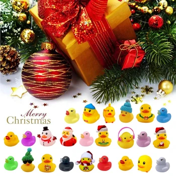 Рождественский календарь обратного отсчета 24 дней с 24 милыми уточками Детский Адвент-календарь Новинка-сюрприз для детей Мальчиков девочек малышей