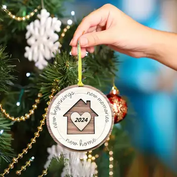 Рождественский подарок с подвеской, Очаровательные украшения для деревянного дома ручной работы, Подарки на новоселье, Рождественские украшения, Персонализированные