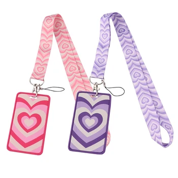 Розовый и пурпурный Любовный шейный ремешок Брелок для ключей с вышивкой, Держатели карт, брелок для ключей, веревка для подвешивания своими руками, аксессуары для телефонов