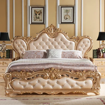 Роскошная кровать Queen Nordic для хранения вещей, современная кровать King Size для спальни, дерево, натуральная кожа, многофункциональная мебель Letto Matrimoniale