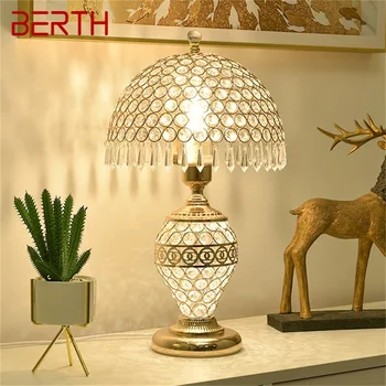 Роскошная настольная лампа с диммером BERTH Crystal с дистанционным управлением для дома, современный Креативный прикроватный светильник