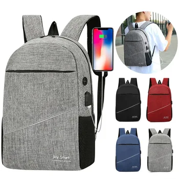 Рюкзак для ноутбука, Мужская USB-зарядка, водонепроницаемая 15-дюймовая сумка для ноутбука, Повседневный Оксфордский Мужской Деловой рюкзак, рюкзак для ноутбука