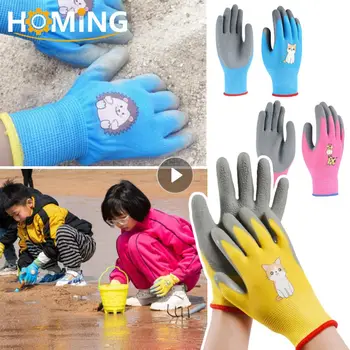 Садовые перчатки, детские прочные водонепроницаемые садовые рабочие перчатки, нескользящие детские защитные перчатки для работы во дворе, портативные садовые принадлежности