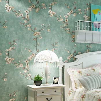 Самоклеящиеся флизелиновые обои с мелким цветочным рисунком В Европейском ретро-ностальгическом стиле, обои для спальни, гостиной, Декор 3d