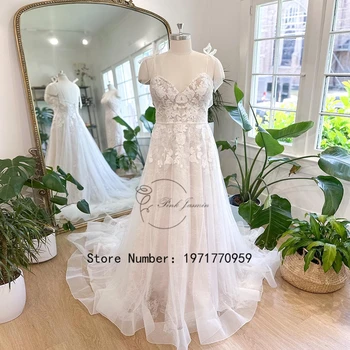 Свадебные платья принцессы и возлюбленной для женщин 2023 года, Новая классическая аппликация трапециевидной формы, Элегантное кружевное платье-спагетти без бретелек Robe De Mariée