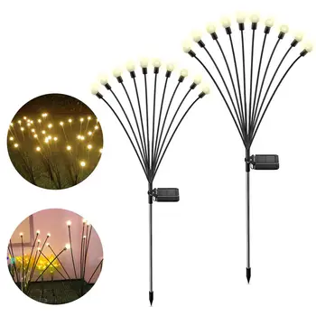 Светильники Firefly на солнечных батареях Ip65 Водонепроницаемая садовая лампа Starburst, качающаяся, для дворов, газонов, декора тротуаров