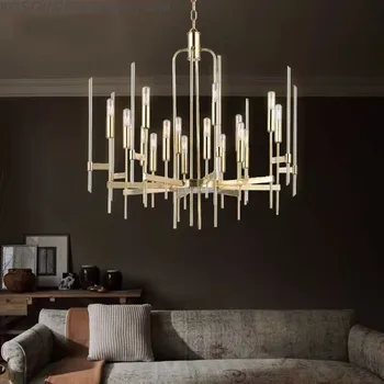 Светодиодная люстра для гостиной в скандинавском стиле, современные роскошные лампы для оформления интерьера, простая стеклянная люстра для столовой на вилле