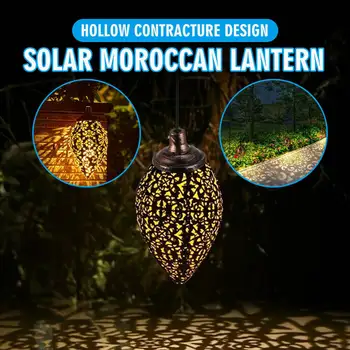 Светодиодный Марокканский подвесной фонарь на солнечной энергии, проекционная лампа с марокканским рисунком, декор для сада на открытом воздухе, Комплект сказочного света