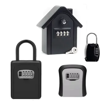 Сейф для ключей, установленный на стене, защищенный от атмосферных воздействий, 4-значный кодовый замок для хранения ключей внутри помещения