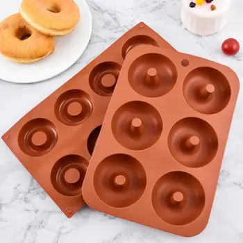 Силиконовая форма для пончиков Силиконовая форма для пончиков с антипригарным покрытием, легко моющийся инструмент для выпечки тортов, печенья, десертов, термостойкий Прочный
