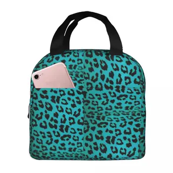 Синие леопардовые сумки для ланча с утеплением в виде животных, сменные сумки для пикника, Термосумка-холодильник, ланч-бокс, сумка для ланча для женщин, работы, детей, школы