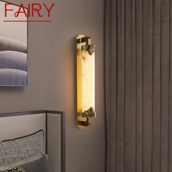 Сказочный латунный настенный светильник, современные роскошные мраморные бра, декор для дома, спальня, гостиная, коридор