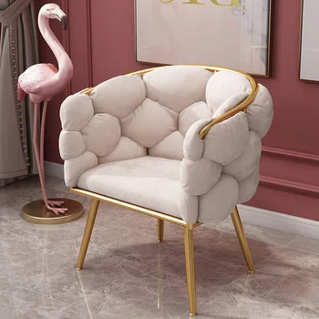 Скандинавский домашний стул для макияжа, Розовая бархатная мебель современного дизайна, кресло для отдыха в гостиной, Роскошный комод в спальне, Мягкие стулья