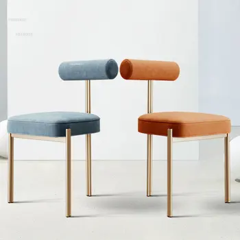 Скандинавский Железный обеденный стул для кухонной мебели, Дизайнерский Креативный Кофейный обеденный стул, Легкий Роскошный стул для отдыха в гостиной
