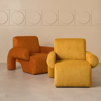 Скандинавский креативный односпальный диван легкая роскошь простой современный диван ins в стиле ретро для отдыха из вельветовой ткани