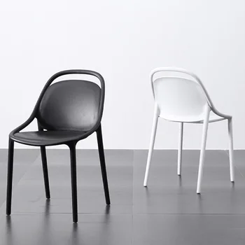 Скандинавский Модный Расслабляющий пластиковый стул со спинкой для взрослых, стул для учебы, Ленивый обеденный стул cadeira Мебель для кухни HY