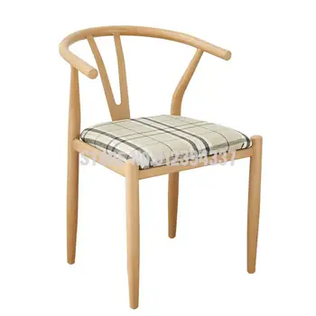 Скандинавское сочетание обеденного стола и стула из кованого железа с имитацией массива дерева Y-образный стул Kennedy Taishi chair simple home