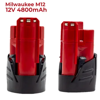 Сменный Аккумулятор Для Электроинструмента 12V 4.8Ah Li-Ion из 3 комплектов для Аккумуляторной Дрели Milwaukee Impact Driver M12 48-11-2401 48-11-2402 C12