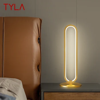 Современная латунная настольная лампа TYLA LED 3 цвета Золотого и медного Освещения прикроватного столика Декор для современной домашней спальни