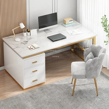 Современные выдвижные компьютерные столы, простой деревянный стол, Офисная мебель в скандинавском стиле, домашний игровой стол со шкафом, письменный стол в спальне