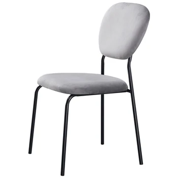 Современные обеденные стулья в стиле минимализм, Легкая Роскошная мебель, Каркас из углеродистой стали, Нежная Фланель, Удобная Спинка сиденья