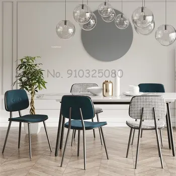 Современный обеденный стул для домашней кухонной мебели, Простые обеденные стулья для креативного отдыха, гостиная отеля, Золотой обеденный стул
