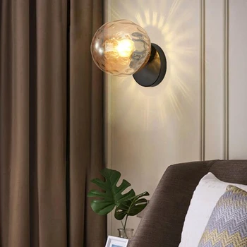 Современный светодиодный настенный светильник E27 в скандинавском стиле для прихожей, лестницы, дивана, стеклянной лампы, гостиной, спальни, прикроватной тумбочки, фойе, настенных светильников